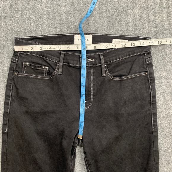 Frame Jeans Womens 29 Le Skinny de Jeanne Crop Contrast Stitch ZipFly Ankle - Picture 6 of 13